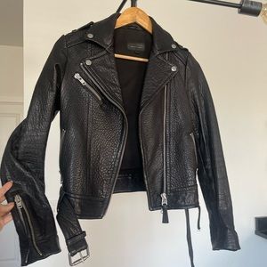 MACKAGE Exclusively for Aritzia- Pebbled Leather Moto Jacket